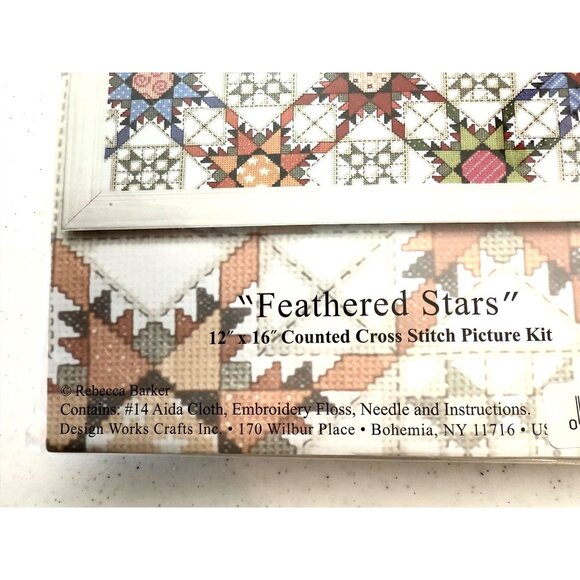 Design Works "Feathered Stars" Cross Stitch Kit - Quilt with Birds - Picture 2 of 4